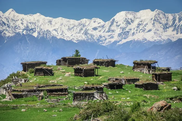 Framed Print : Village Houses at Fairy Meadows, Gilgit-Baltistan, Pakistan Framed Print : Village Houses at Fairy Meadows, Gilgit-Baltistan, Pakistan