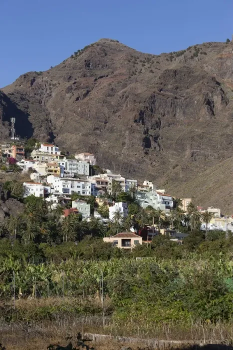 Framed Print : Village of La Calera on a mountain slope, La Calera, Valle Gran Rey, La Gomera, Canary Islands, Spain Framed Print : Village of La Calera on a mountain slope, La Calera, Valle Gran Rey, La Gomera, Canary Islands, Spain