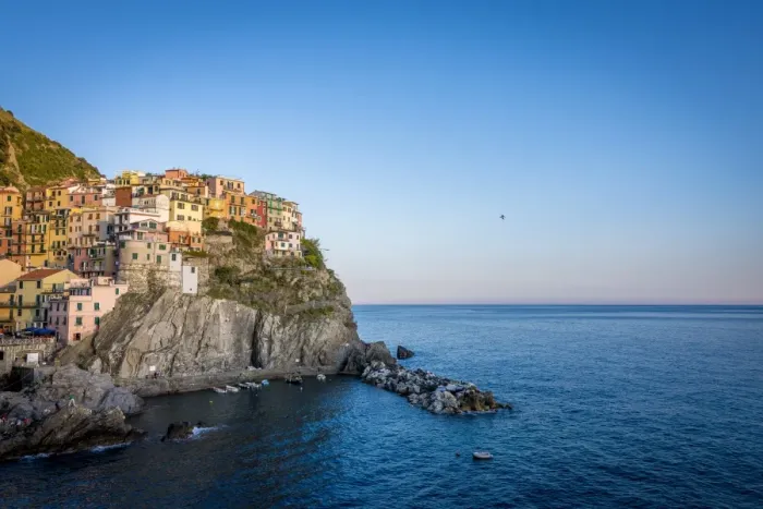 Framed Print : The village of Manarola at the sunset, Liguria. Italy Framed Print : The village of Manarola at the sunset, Liguria. Italy