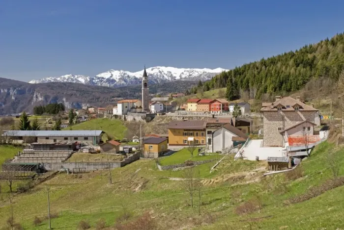 Framed Print : The Village Of Rotzo In The Alps Of Italy