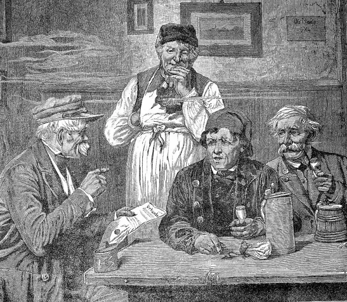Framed Print : The village scholar reads a letter aloud, Germany, 1881, Historical, digital reproduction of an original from the 19th century Framed Print : The village scholar reads a letter aloud, Germany, 1881, Historical, digital reproduction of an original from the 19th century