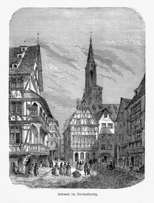 Framed Print : Village of Strasburg, Strasbourg, Germany, Circa 1887 Framed Print : Village of Strasburg, Strasbourg, Germany, Circa 1887
