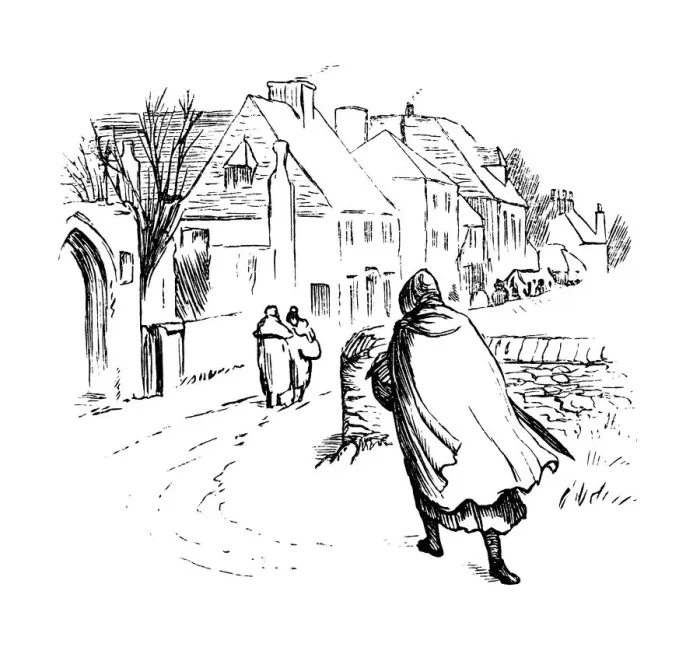 Framed Print : Village street in winter
