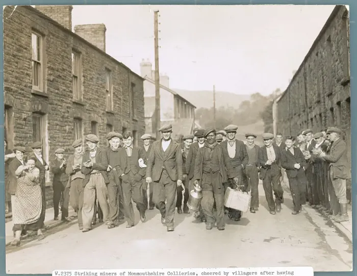 Framed Print : Villagers Cheering Miners Framed Print : Villagers Cheering Miners