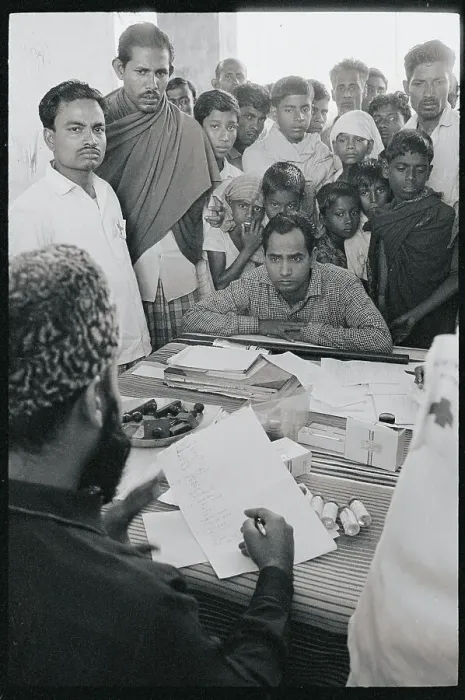 Framed Print : Villagers Waiting for Inoculations Framed Print : Villagers Waiting for Inoculations