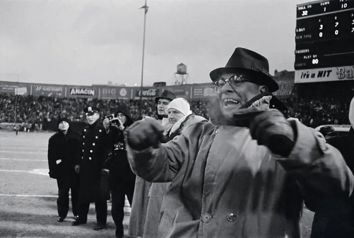 Framed Print : Vince Lombardi Jumping for Joy