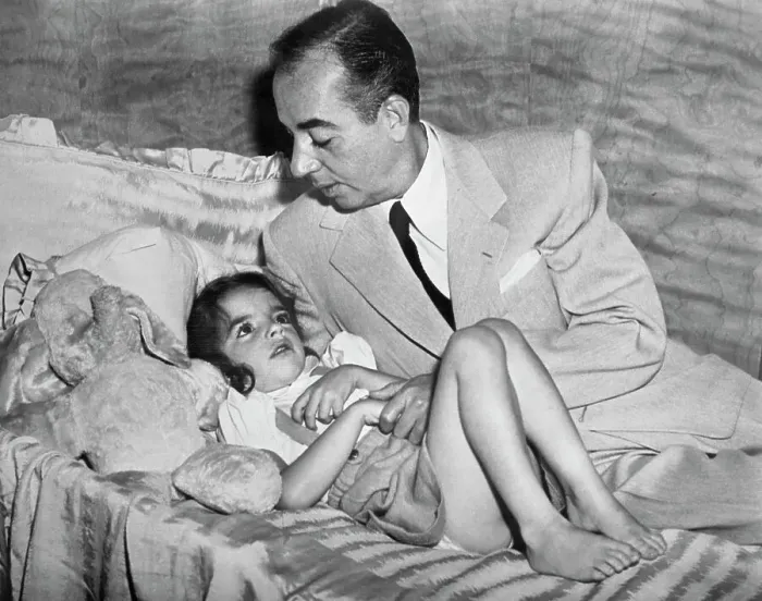 Framed Print : Vincente Minnelli Comforting Daughter Liza Framed Print : Vincente Minnelli Comforting Daughter Liza
