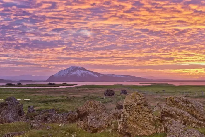 Framed Print : Vindbelgjarfjall mountain, snow-covered, in the evening light, Myvatn, Northeastern Region, Iceland Framed Print : Vindbelgjarfjall mountain, snow-covered, in the evening light, Myvatn, Northeastern Region, Iceland