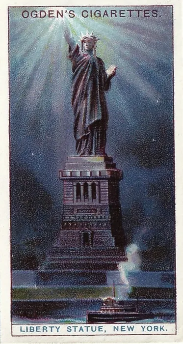 Framed Print : Vintage collectible tobacco card, The Statue of Liberty, New York City, Ogden's Cigarettes, 1908 Framed Print : Vintage collectible tobacco card, The Statue of Liberty, New York City, Ogden's Cigarettes, 1908