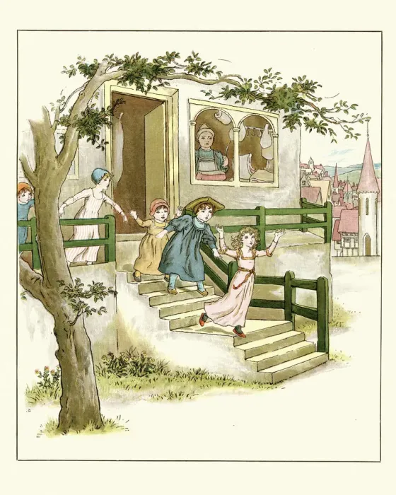Framed Print : Vintage engraving of a scene from the Pied Piper of Hamelin Framed Print : Vintage engraving of a scene from the Pied Piper of Hamelin