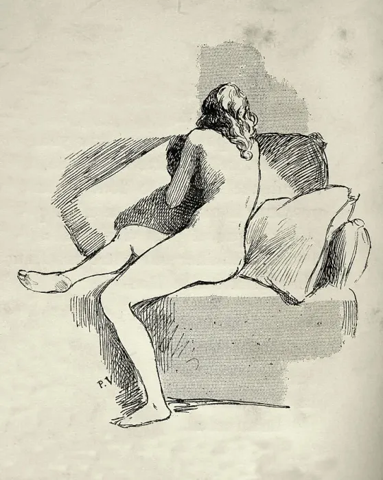 Framed Print : Vintage illustration Life study sketch of a woman from behind, Victorian 19th Century, French Framed Print : Vintage illustration Life study sketch of a woman from behind, Victorian 19th Century, French