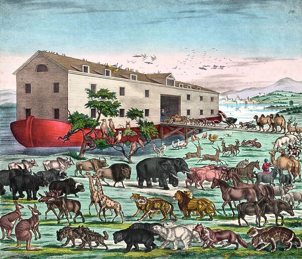 Vintage Illustration of Noahs Ark
