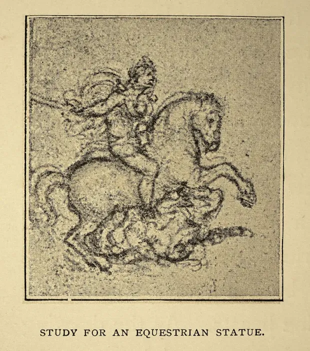 Framed Print : Vintage illustration, After the sketch by Leonardo da Vinci, Study for an equestrian statue, Early renaissance art Framed Print : Vintage illustration, After the sketch by Leonardo da Vinci, Study for an equestrian statue, Early renaissance art