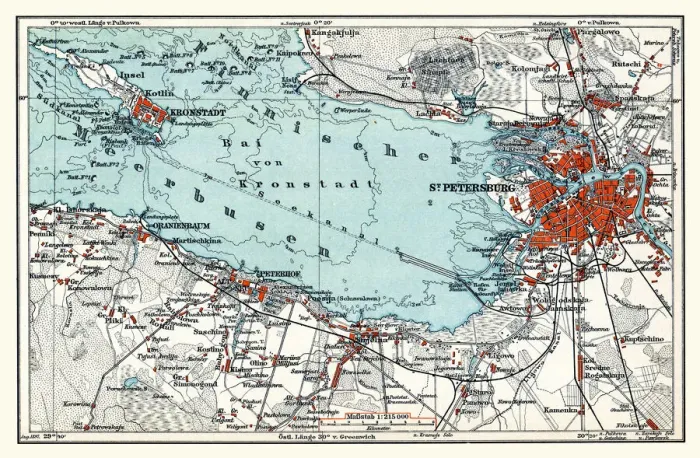 Framed Print : Vintage map of St. Petersburg Russia 1898 Framed Print : Vintage map of St. Petersburg Russia 1898