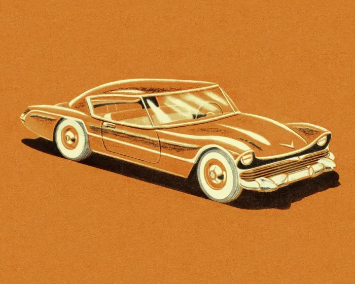 Framed Print : Vintage Orange Car Framed Print : Vintage Orange Car