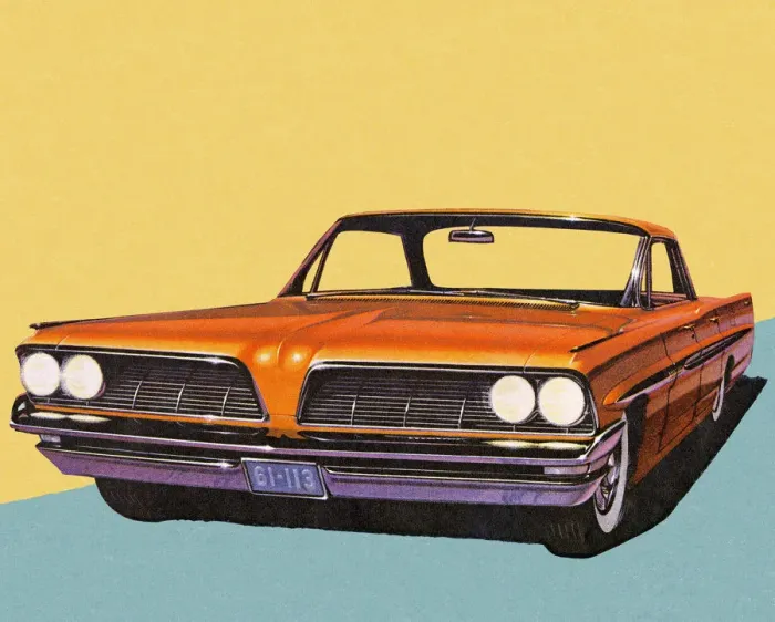 Framed Print : Vintage Orange Car Framed Print : Vintage Orange Car