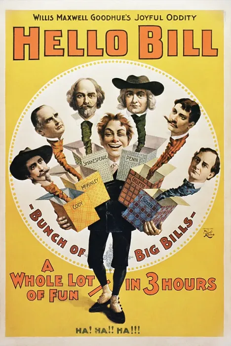 Framed Print : Vintage poster of man holding jack-in-the-box