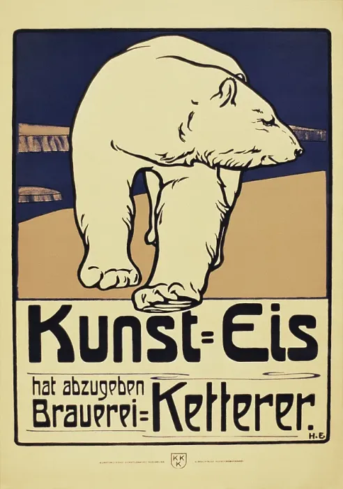 Framed Print : Vintage poster of polar bear walking Framed Print : Vintage poster of polar bear walking