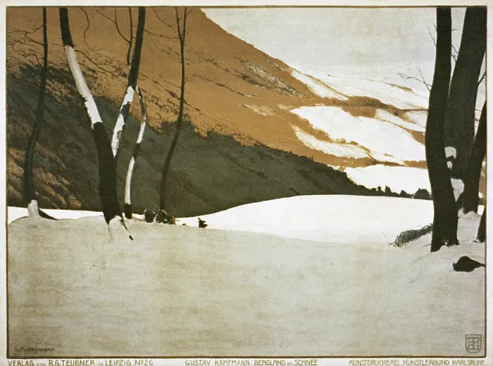Framed Print : Vintage poster of snow-covered field Framed Print : Vintage poster of snow-covered field