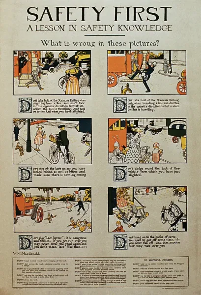 Vintage Street Safety Print - Classic Poster Art. Art Prints