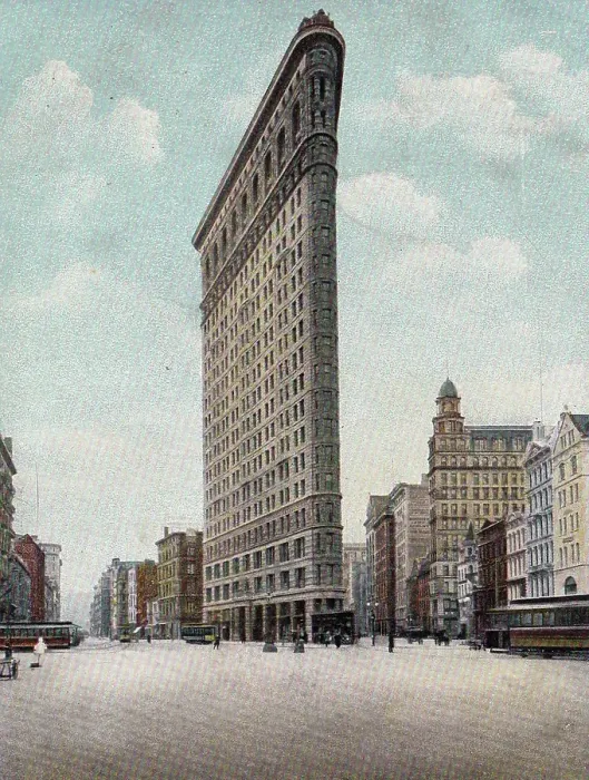 Framed Print : Vintage souvenir photo postcard, the Flatiron Building, New York City, 1908 Framed Print : Vintage souvenir photo postcard, the Flatiron Building, New York City, 1908