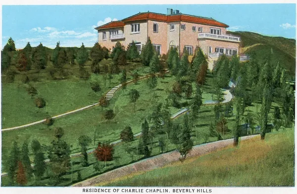 Charlie Chaplin's Mansion Print, 1927. Art Prints, Posters