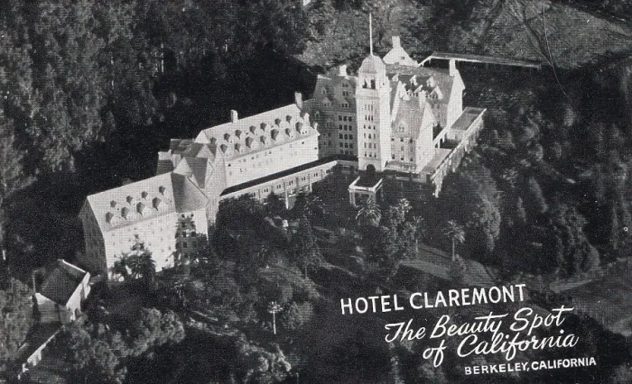Framed Print : Vintage souvenir postcard, Claremont Hotel, Berkeley, ca 1931