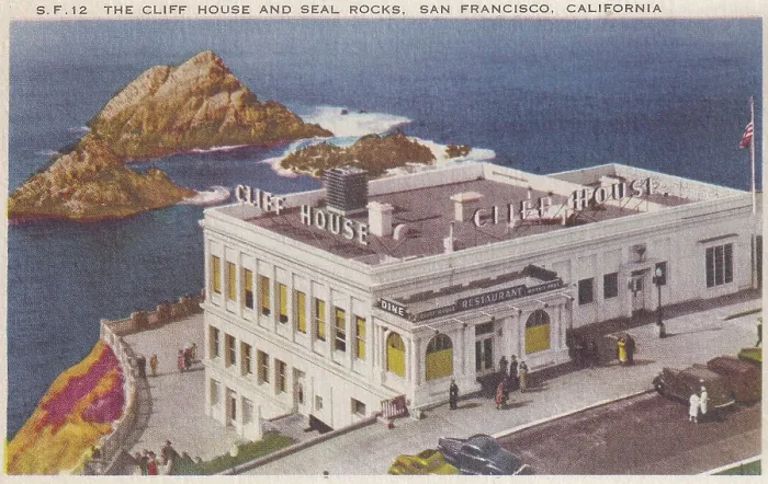 Framed Print : Vintage souvenir postcard, The Cliff House, San Francisco, ca 1945 Framed Print : Vintage souvenir postcard, The Cliff House, San Francisco, ca 1945