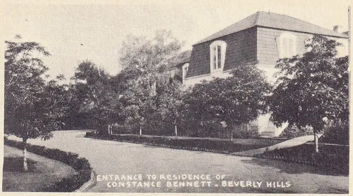 Framed Print : Vintage souvenir postcard, Constance Bennett's Home, Hollywood Homes series, ca 1938 Framed Print : Vintage souvenir postcard, Constance Bennett's Home, Hollywood Homes series, ca 1938