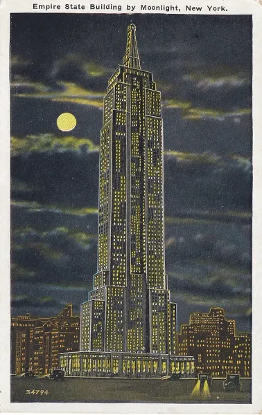 Vintage Empire State Building Print, New York City, 1932. Art