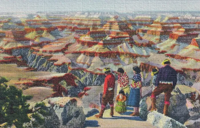 Framed Print : Vintage souvenir postcard, Grand Canyon National Park, Arizona, ca 1943 Framed Print : Vintage souvenir postcard, Grand Canyon National Park, Arizona, ca 1943