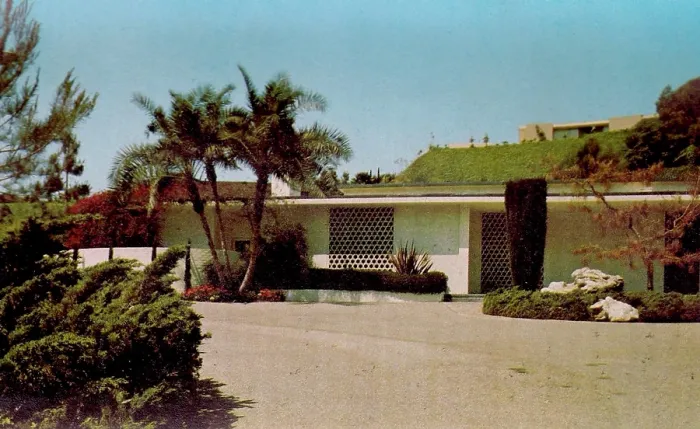 Framed Print : Vintage souvenir postcard, Groucho Marx's Home, Hollywood Homes of the Stars series, ca 1967 Framed Print : Vintage souvenir postcard, Groucho Marx's Home, Hollywood Homes of the Stars series, ca 1967