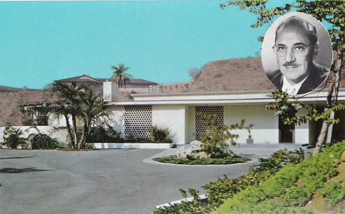 Framed Print : Vintage souvenir postcard, Home of Groucho Marx, Movie Star Homes series, 1958 Framed Print : Vintage souvenir postcard, Home of Groucho Marx, Movie Star Homes series, 1958