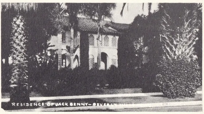 Framed Print : Vintage souvenir postcard, Jack Benny's Home, Hollywood Homes series, ca 1938 Framed Print : Vintage souvenir postcard, Jack Benny's Home, Hollywood Homes series, ca 1938