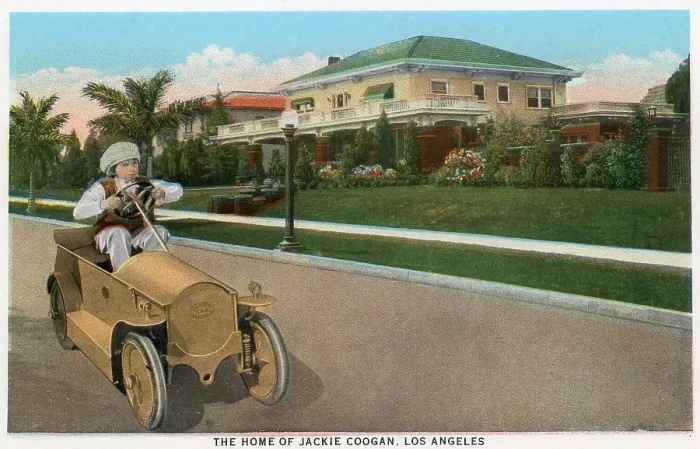 Framed Print : Vintage souvenir postcard, Jackie Coogan Residence, Homes of Movie Stars series, ca 1927 Framed Print : Vintage souvenir postcard, Jackie Coogan Residence, Homes of Movie Stars series, ca 1927