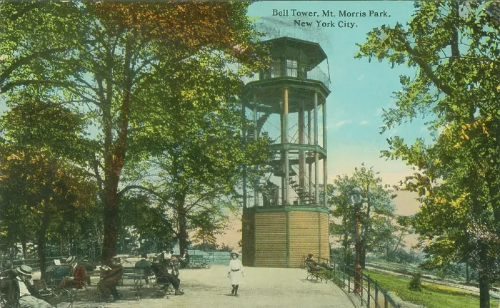 Framed Print : Vintage souvenir postcard, Mount Morris Park, now Marcus Garvey Park, Harlem, New York City, circa 1916 Framed Print : Vintage souvenir postcard, Mount Morris Park, now Marcus Garvey Park, Harlem, New York City, circa 1916
