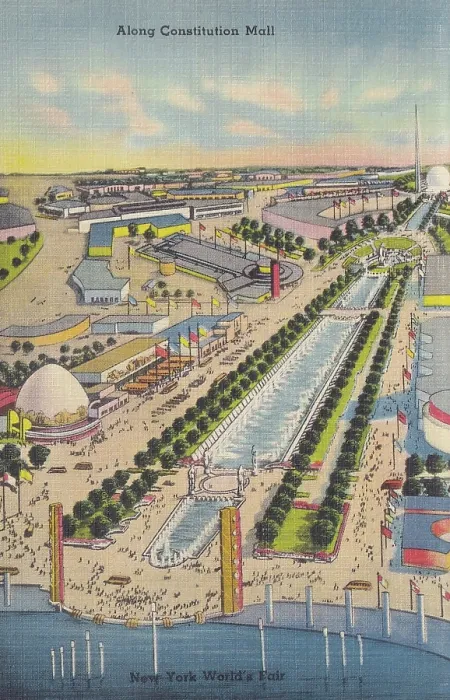 Framed Print : Vintage souvenir postcard, New York City World's Fair, 1939 Framed Print : Vintage souvenir postcard, New York City World's Fair, 1939