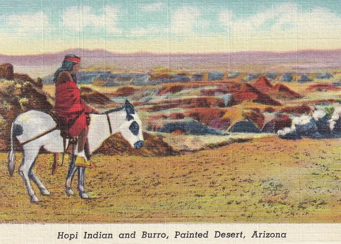 Framed Print : Vintage souvenir postcard, the Painted Desert, Arizona, ca 1943