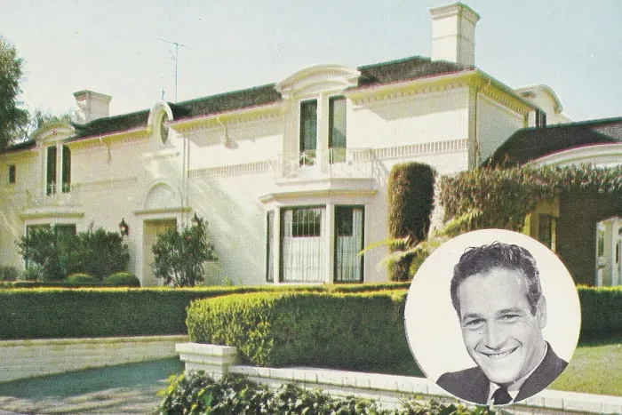 Framed Print : Vintage souvenir postcard, Paul Newman's Home, Movie and Television Star Homes series, 1969 Framed Print : Vintage souvenir postcard, Paul Newman's Home, Movie and Television Star Homes series, 1969
