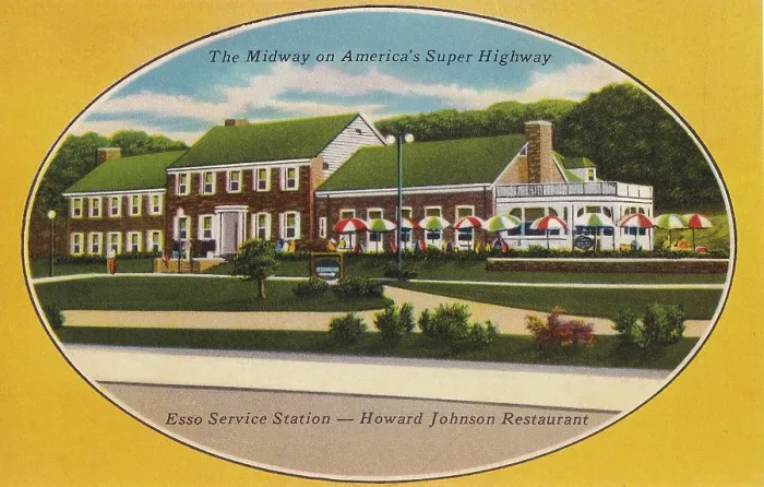 Framed Print : Vintage souvenir postcard, Pennsylvania Turnpike, the World's Greatest Highway series, ca 1944