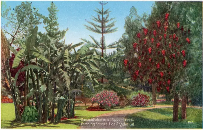 Framed Print : Vintage souvenir postcard, Pershing Square, Los Angeles, ca 1921 Framed Print : Vintage souvenir postcard, Pershing Square, Los Angeles, ca 1921