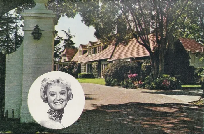 Framed Print : Vintage souvenir postcard, Phyllis Diller's Home, Brentwood, 1969 Framed Print : Vintage souvenir postcard, Phyllis Diller's Home, Brentwood, 1969
