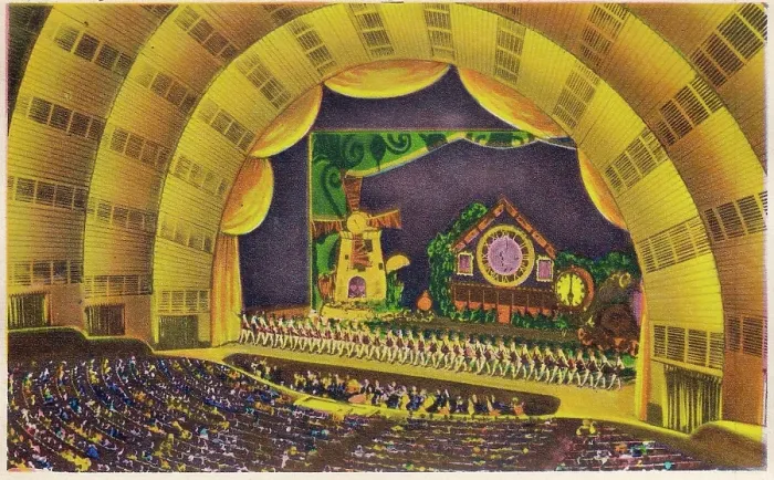 Framed Print : Vintage souvenir postcard, Radio City Music Hall, NYC, New York, ca 1941 Framed Print : Vintage souvenir postcard, Radio City Music Hall, NYC, New York, ca 1941