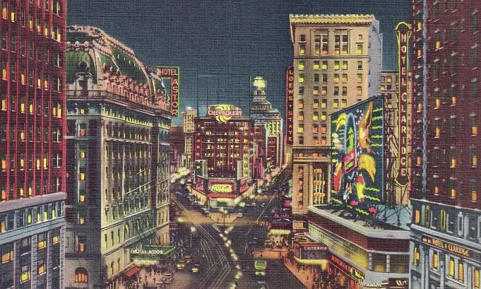 Framed Print : Vintage souvenir postcard, Times Square, NYC, New York, 1935 Framed Print : Vintage souvenir postcard, Times Square, NYC, New York, 1935
