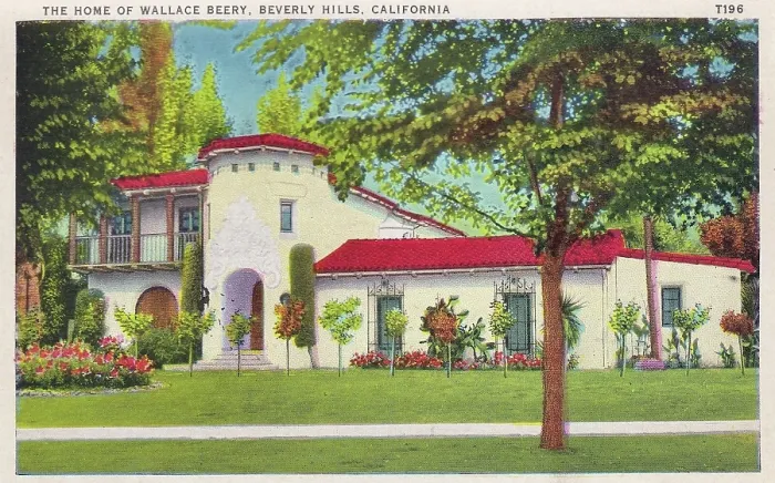 Framed Print : Vintage souvenir postcard, Wallace Beery's Home, Homes of the Stars series, ca 1937 Framed Print : Vintage souvenir postcard, Wallace Beery's Home, Homes of the Stars series, ca 1937