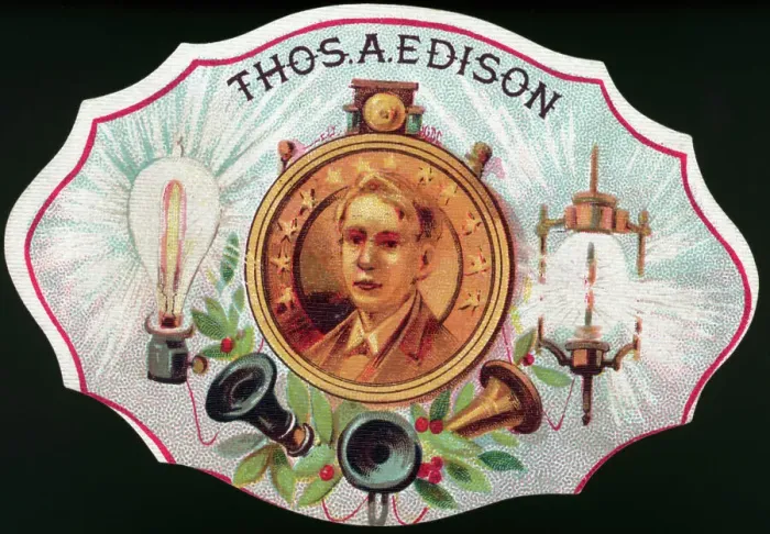 Framed Print : Vintage Thos.A.Edison Product Label Framed Print : Vintage Thos.A.Edison Product Label