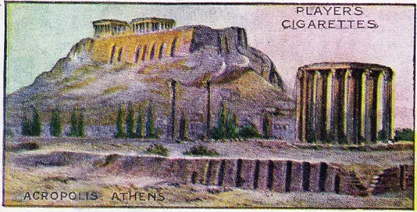 Prints of Vintage tobacco card, The Acropolis, Athens, Greece, World  Wonders series, Players Cigarettes, 1916