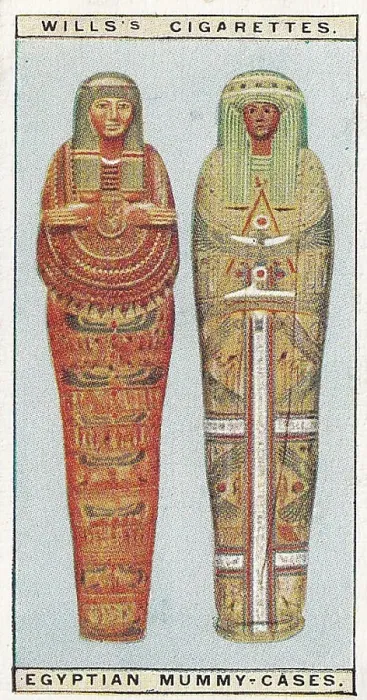 Framed Print : Vintage tobacco card, Ancient Egyptian Mummy Cases, Wonders of the Past series, H O Wills Cigarettes, 1926 Framed Print : Vintage tobacco card, Ancient Egyptian Mummy Cases, Wonders of the Past series, H O Wills Cigarettes, 1926