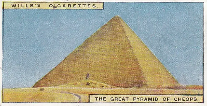 Framed Print : Vintage tobacco card, Great Pyramid of Giza, Egypt, Wonders of the Past series, H O Wills Cigarettes, 1926 Framed Print : Vintage tobacco card, Great Pyramid of Giza, Egypt, Wonders of the Past series, H O Wills Cigarettes, 1926