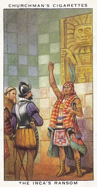 1937 Vintage Tobacco Card Print: Inca's Ransom, Mexico. Art Prints, Posters  & Puzzles from Fine Art Storehouse